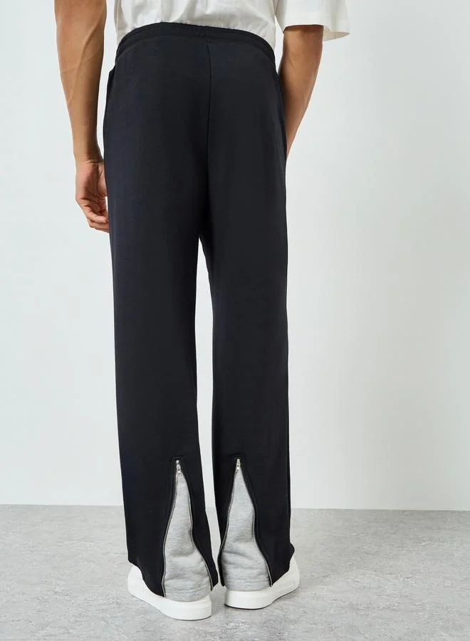 Styli Men Black Brooklyn Slogan Joggers